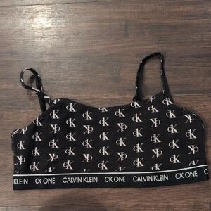 Calvin Klein Black and White Logo Bralette